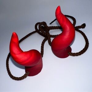 Red Horn-Shaped Hair Accessories